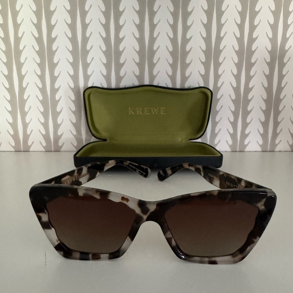 KREWE Brigitte Blonde Tortoiseshell Sunglasses - Brown Lense